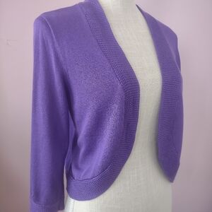 Chaps By Ralph Lauren Purple Women's Medium Bolero Sweater NWT